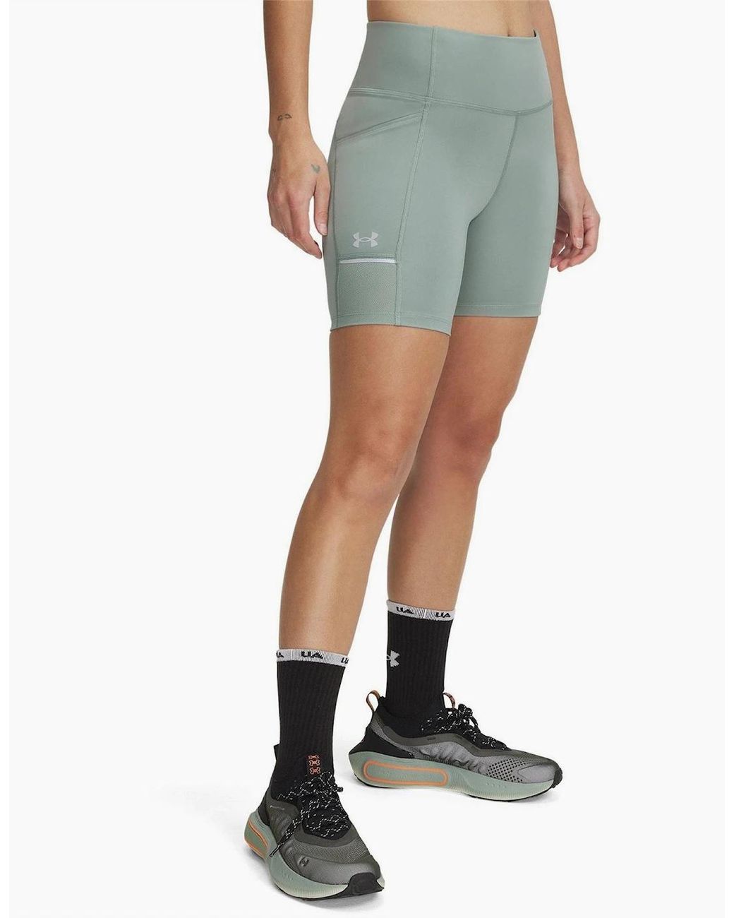 Under Armour Green Launch Compression Fit Bermuda Shorts