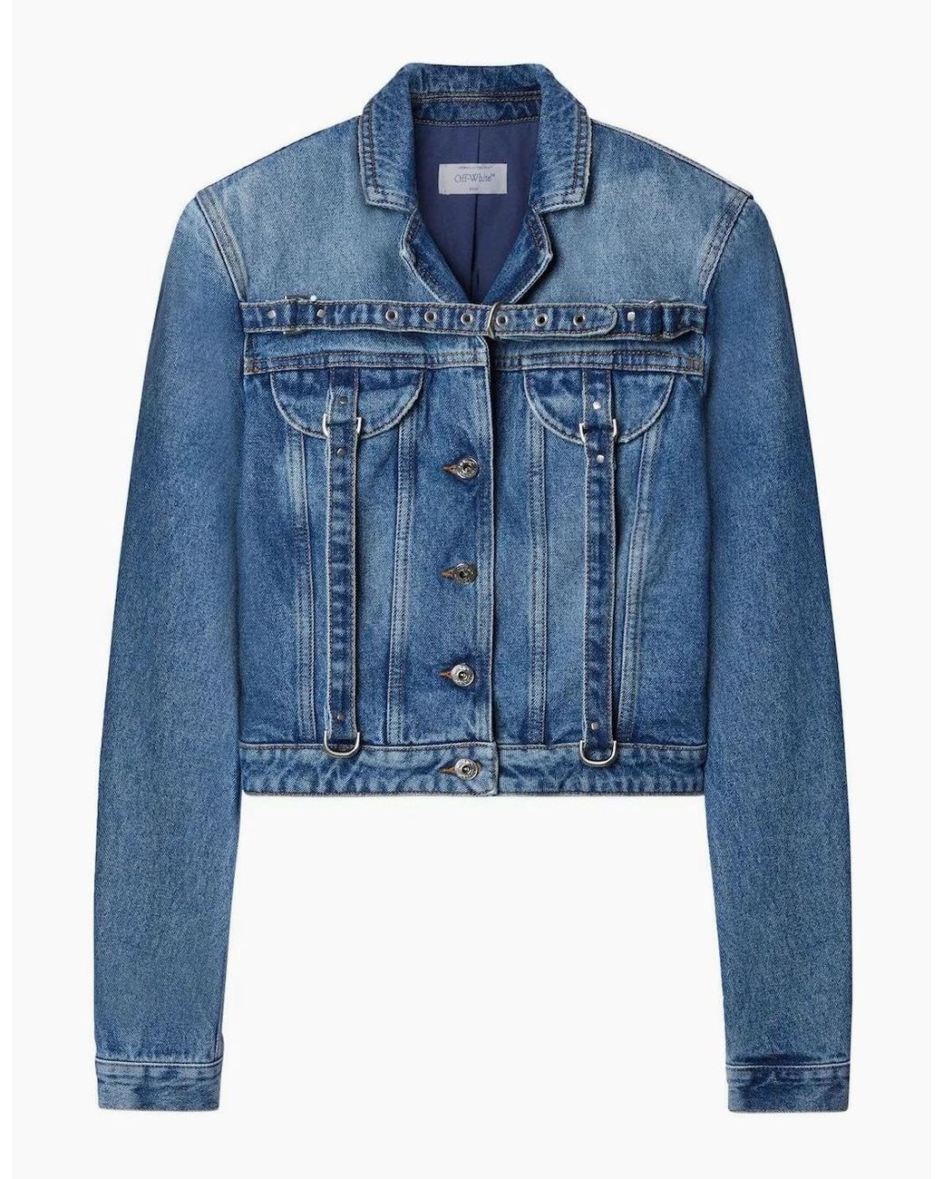 Off-White c/o Virgil Abloh Blue Cargo Crop Jacket