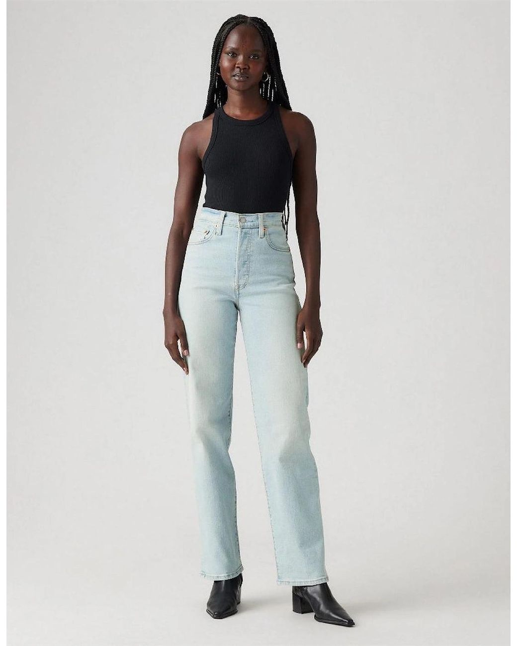 Levi's Blue Levi's Ribcage High Rise Straight Leg Jeans