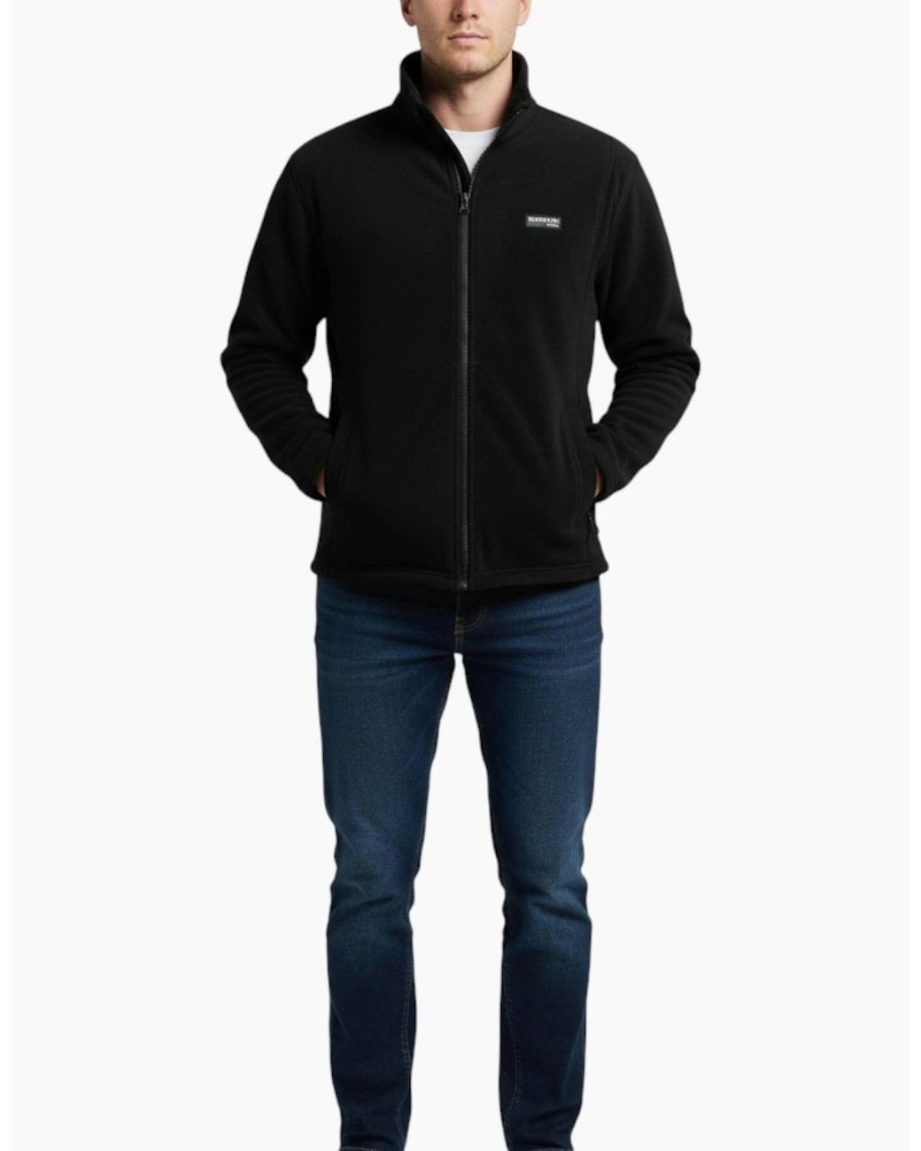 Burton Black Sweatshirt Full Zipper Jacket Long Sleeve High Neck Plain Jumper Top for men