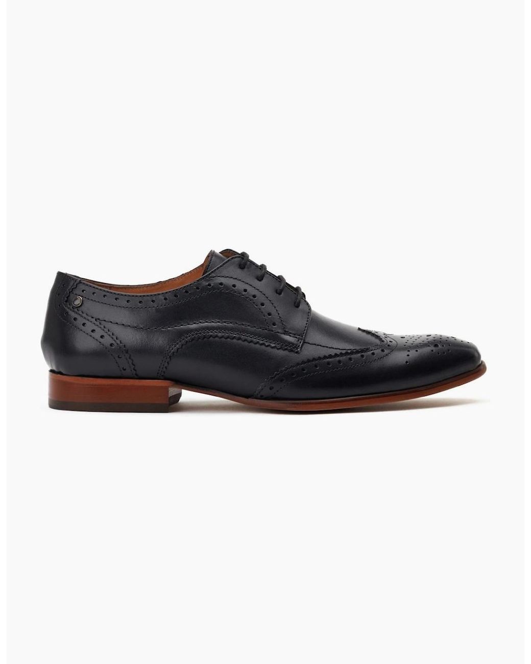 Base London Black Barbera Lace Up Brogues for men