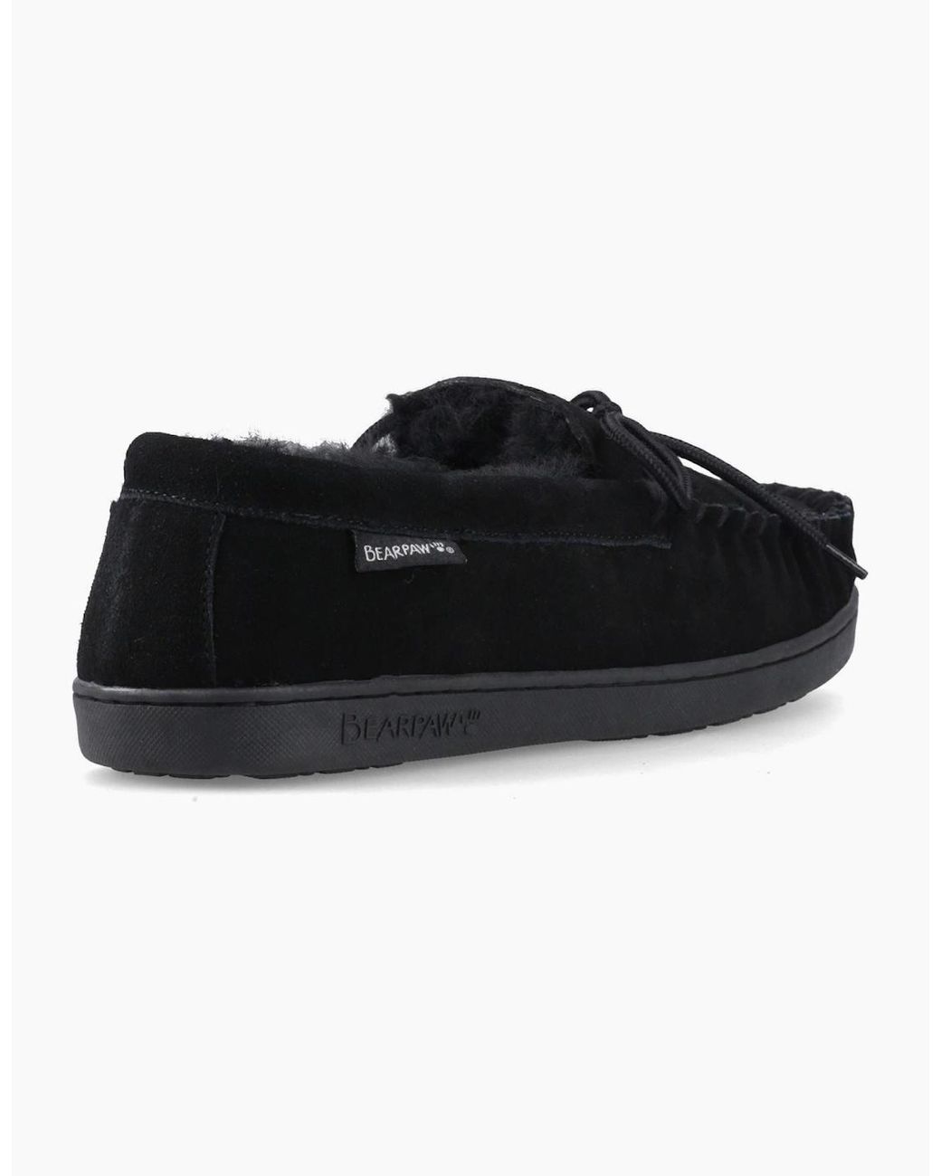BEARPAW Black Moc Ii Suede Slippers for men