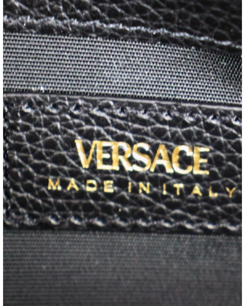 Versace Blue Virtus Leather Long Wallet