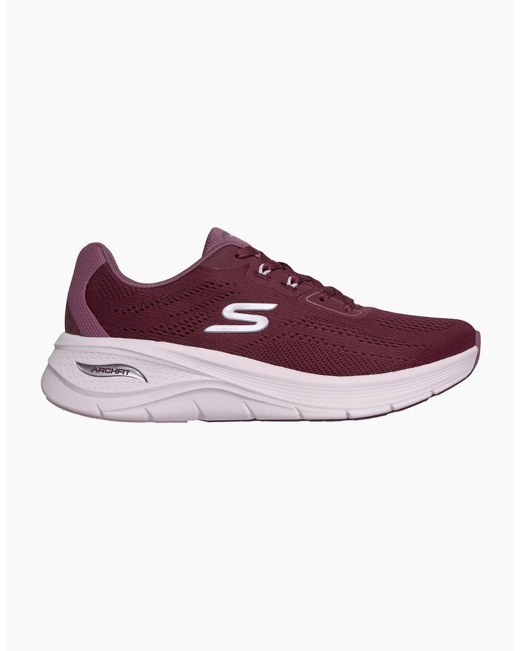 Skechers Purple Arch Fit 3.0 Easy Flow Textile Burgundy Trainers