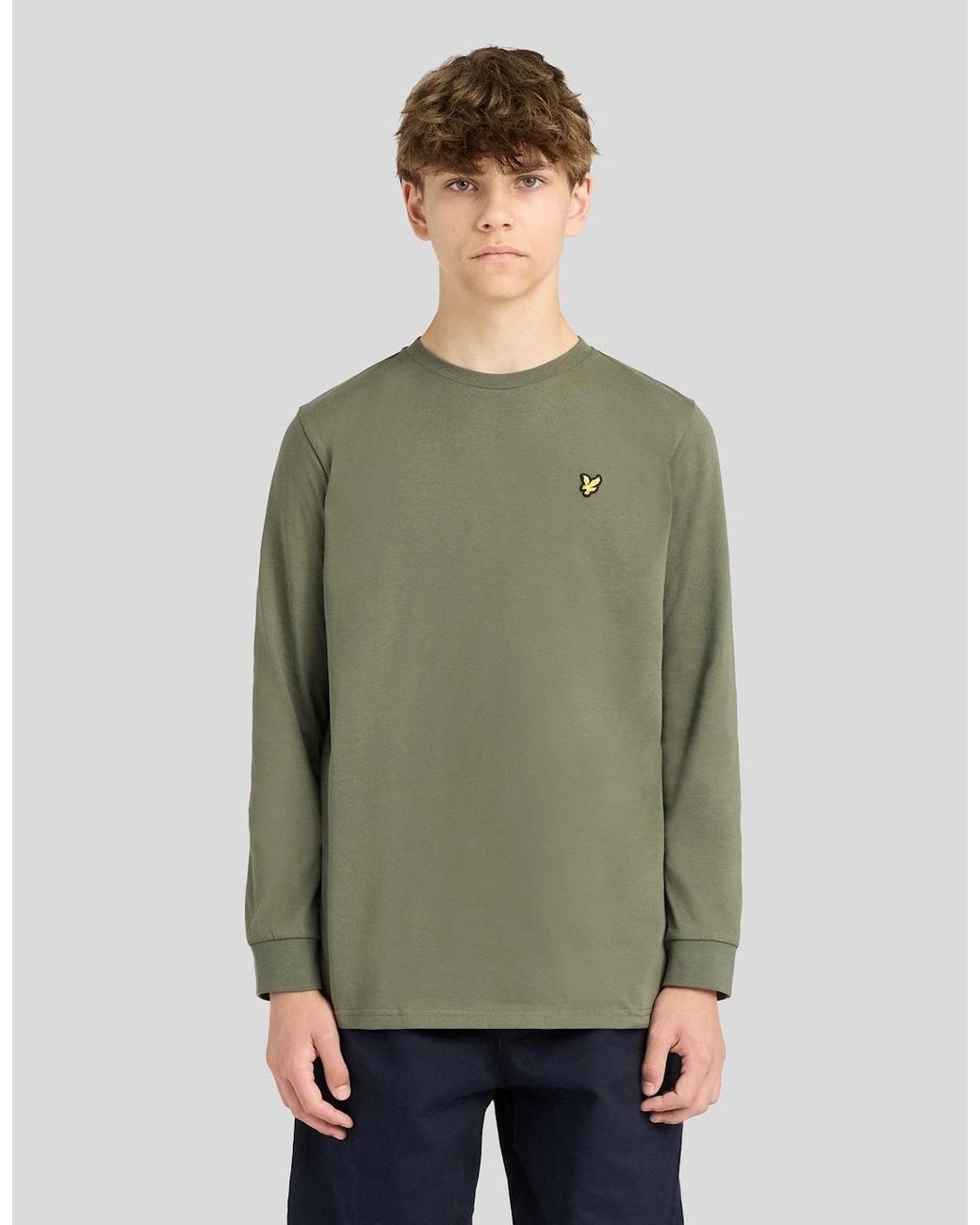 Lyle & Scott Green Long Sleeve Cotton T-Shirt for men