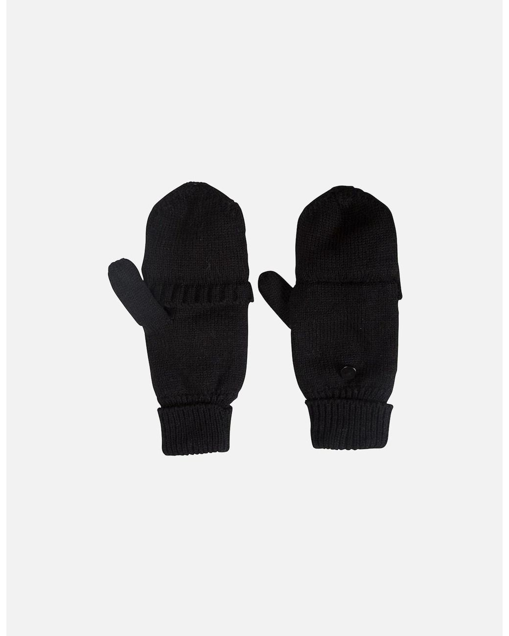 Mountain Warehouse Black Ladies Fingerless Knitted Mittens