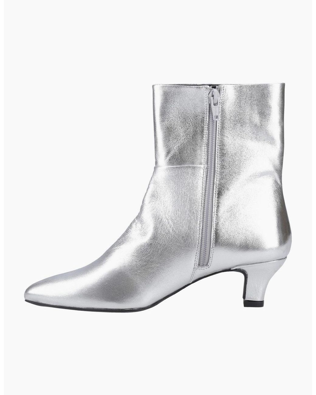 Hush Puppies White Nahla Kitten Heel Boot Ankle Boots