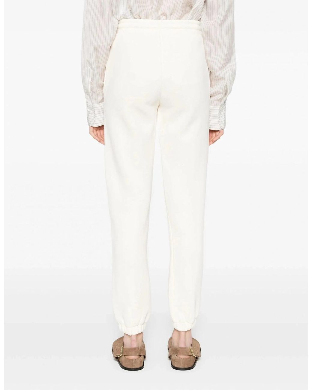 Moncler White Archive Logo Joggers