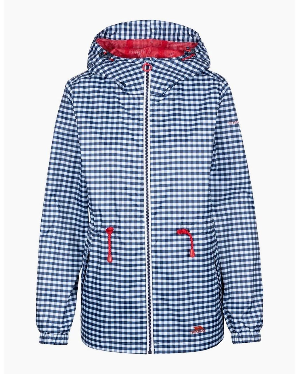 Trespass Blue Niggle Hooded Relaxed Fit Rain Jacket