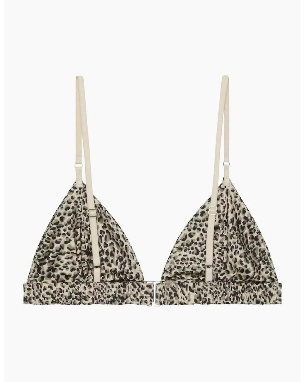 Calvin Klein Black Signature Satin Unlined Triangle Bra, Animal Print