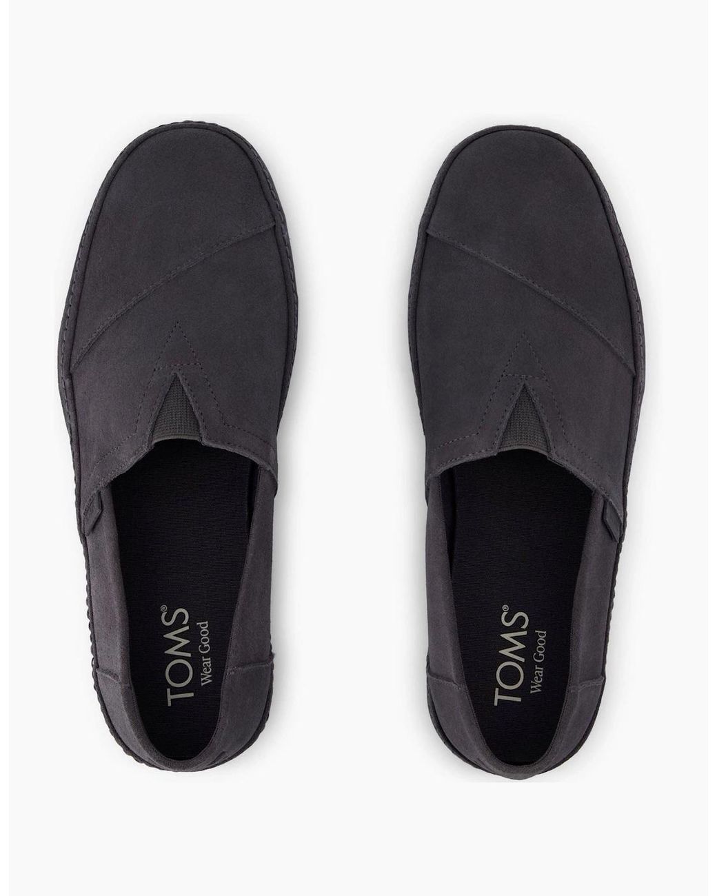 TOMS Blue Alpargata Premium Leather Forged Iron Espadrilles for men