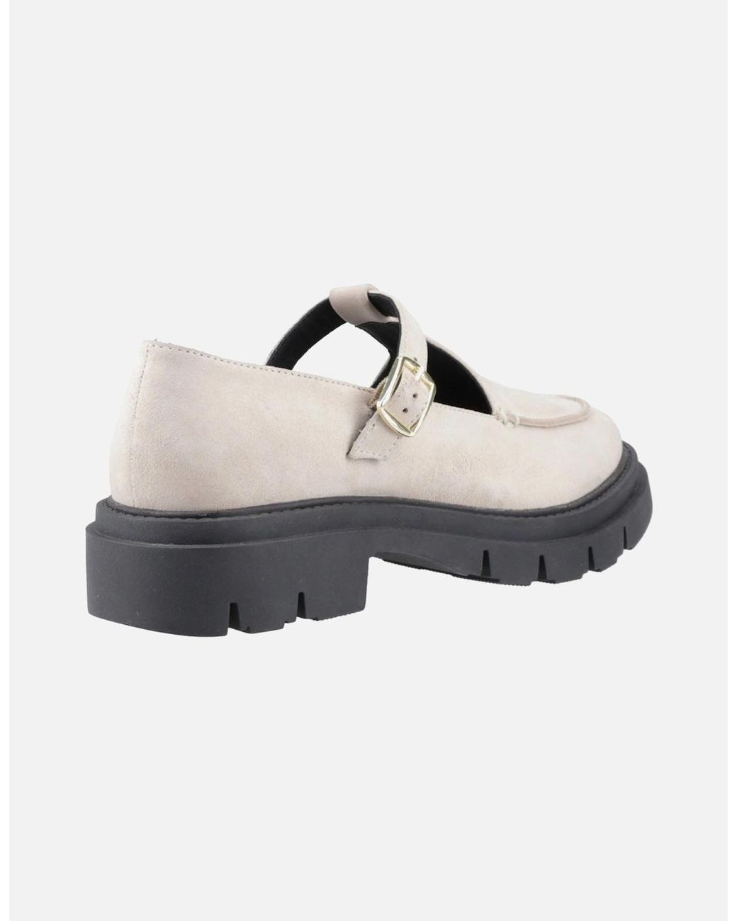Hush Puppies White Nella T-Bar Suede Shoes