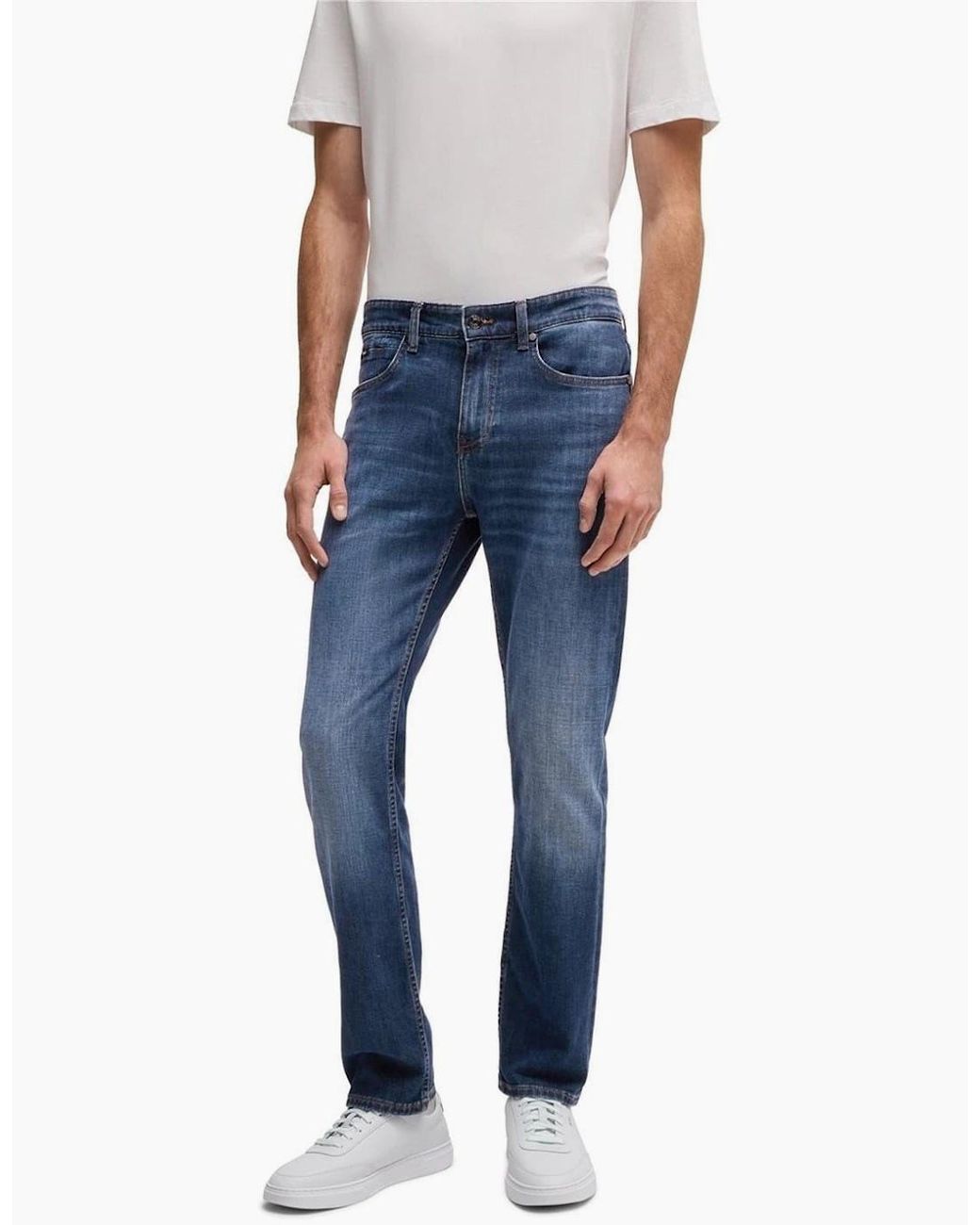 Boss Blue Slim Fit Five Pocket Jeans for men