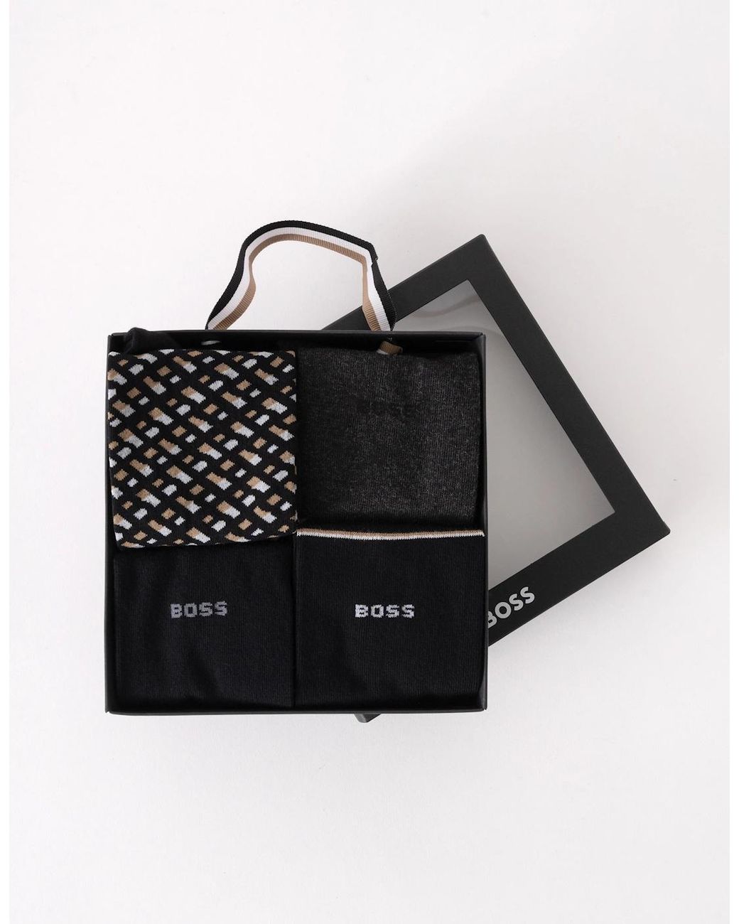 Boss Black Boss Monogram 4 Pack Sock Gift Set for men