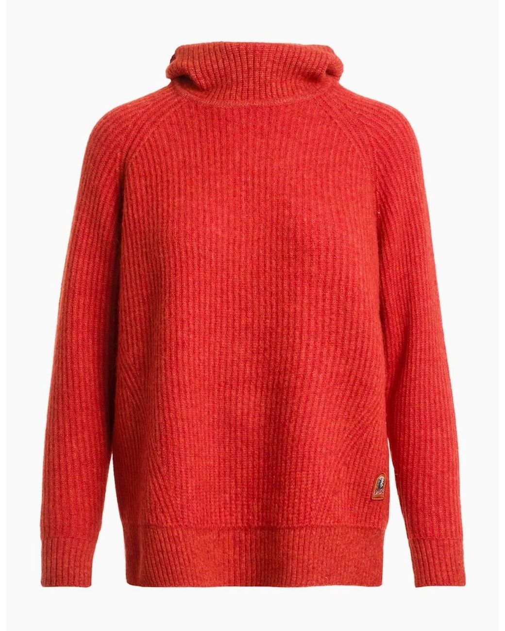 Parajumpers Red Tory Knitted Hoodie Comfort Fit Hoodie
