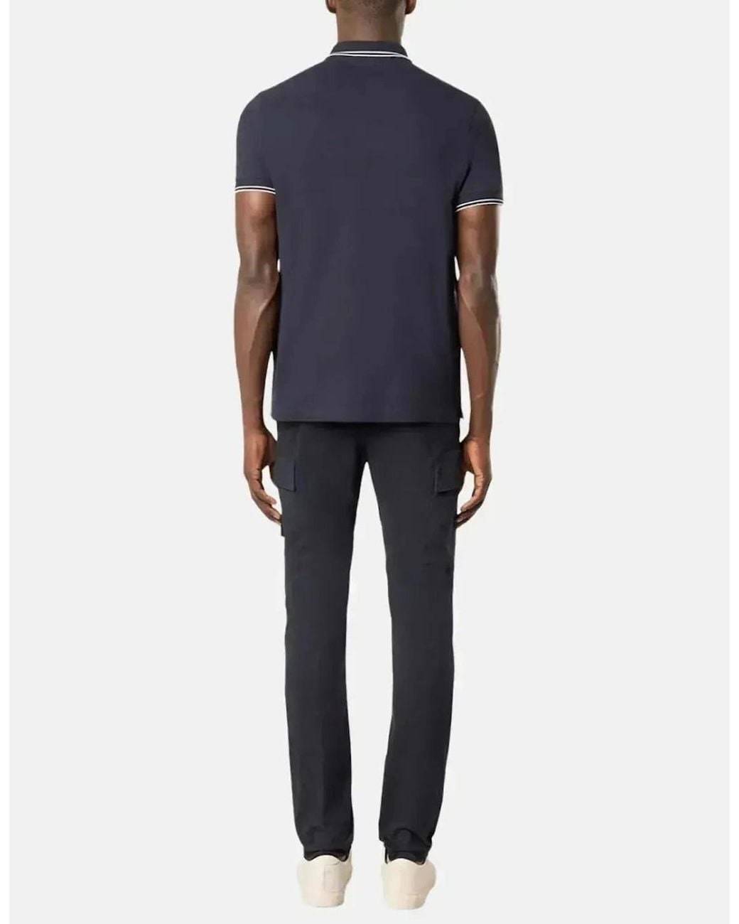 Stone Island Blue 2200007 Organic Stretch Cotton Tipped Slim Fit Polo Shirt for men