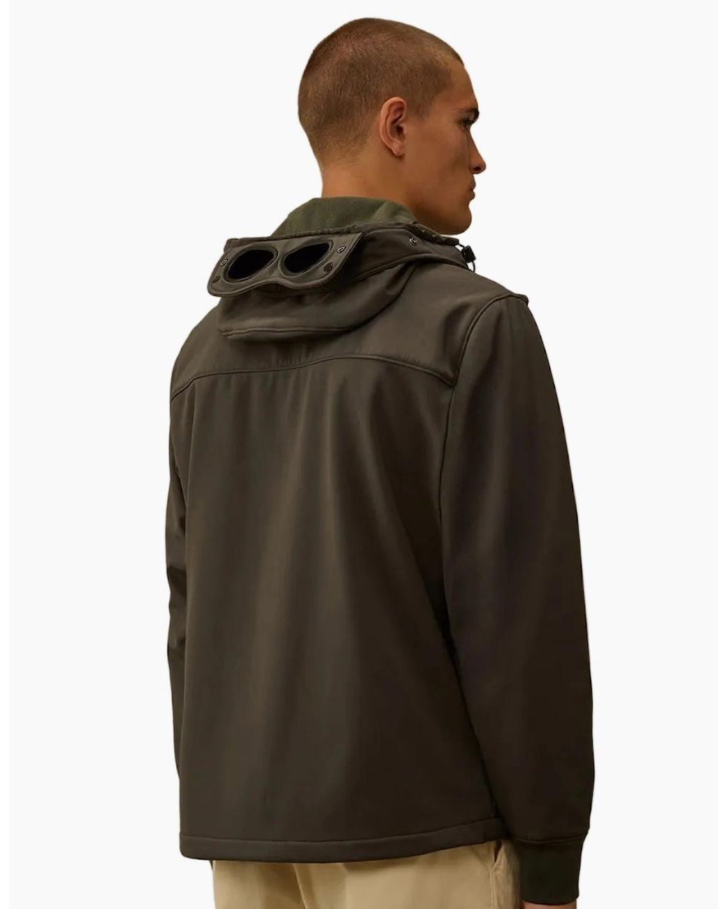 C P Company Black Shell-R Goggle Jacket for men