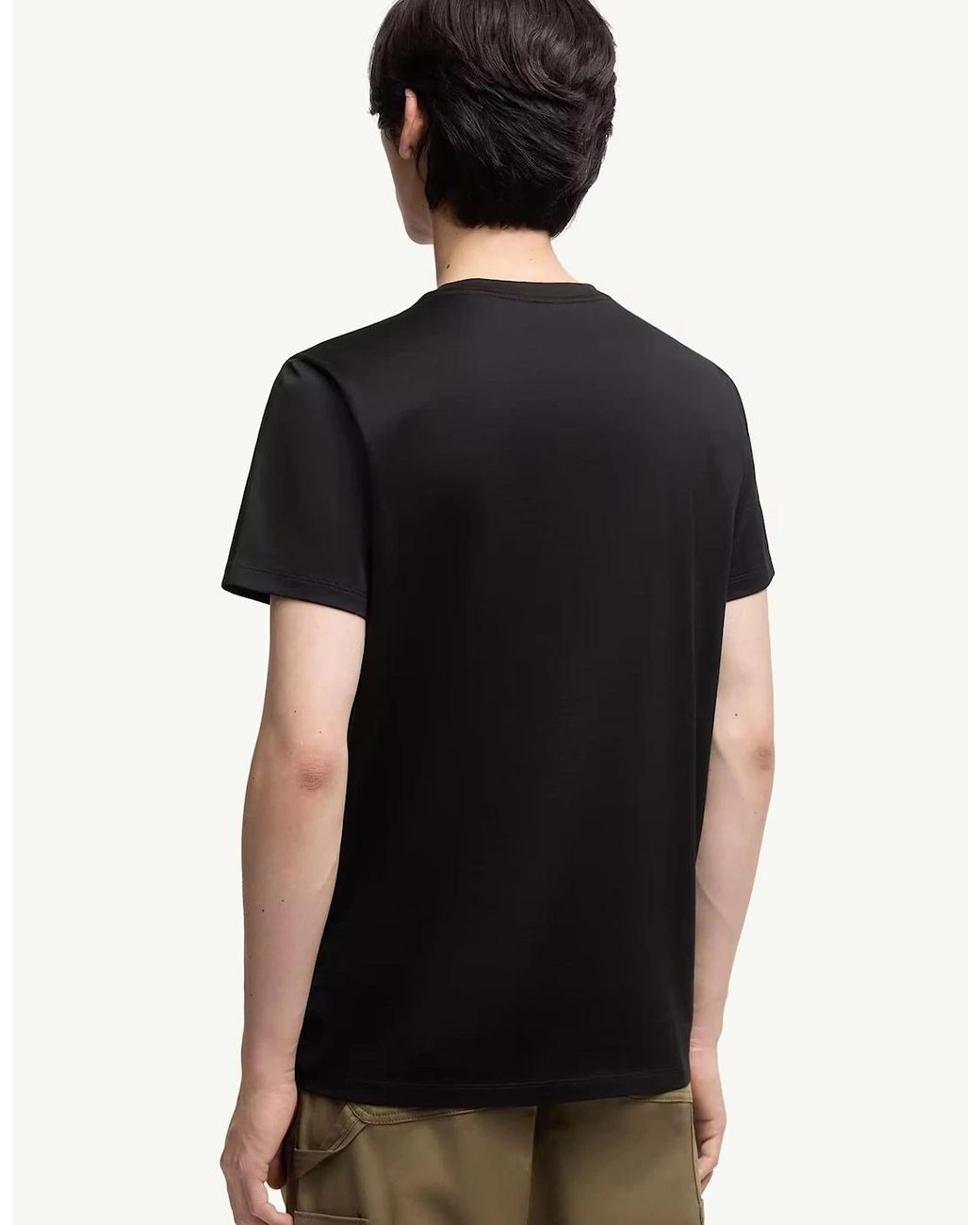 Moncler Black Double Logo T-Shirt for men