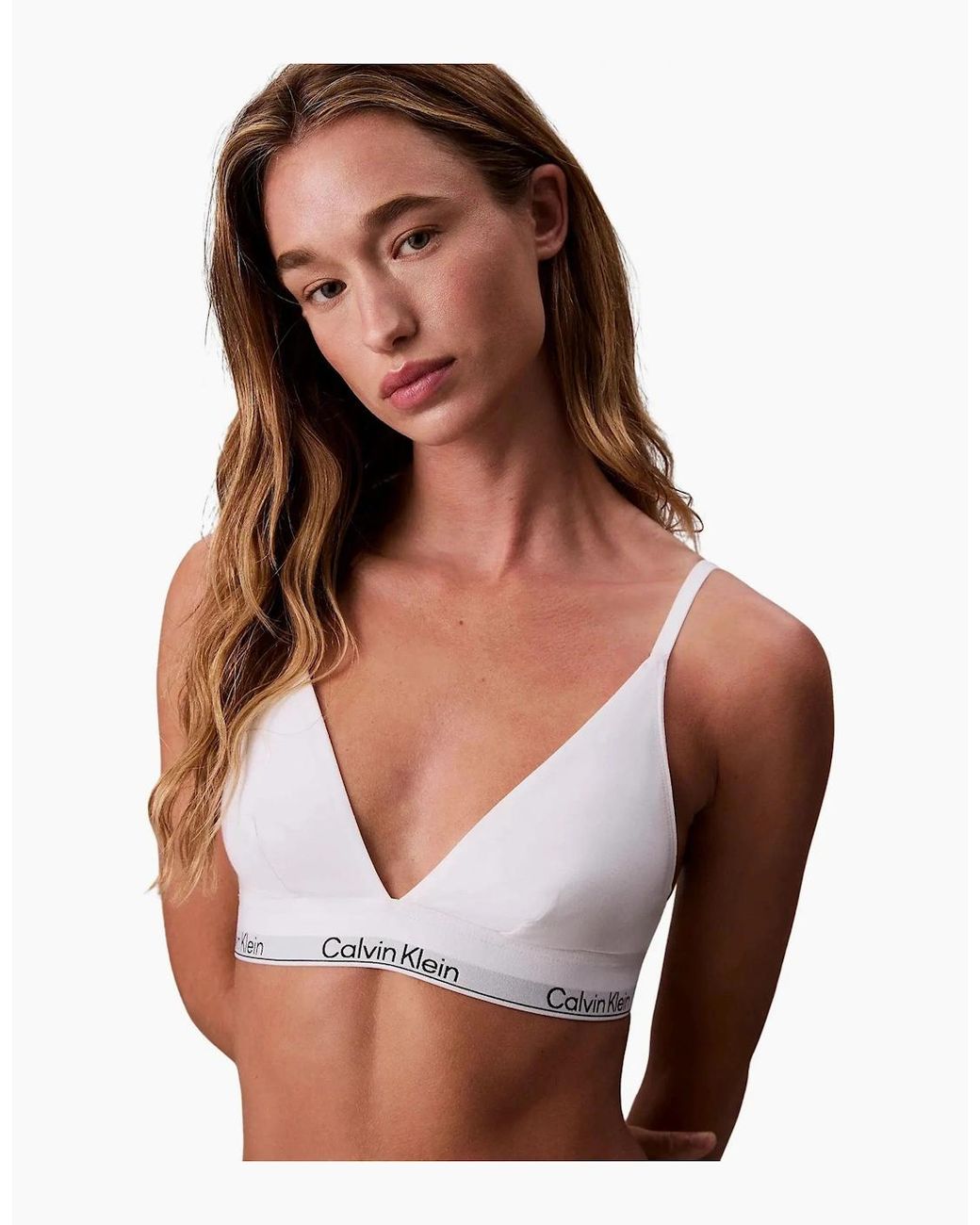 Calvin Klein White Icon Cotton Modal Unlined Triangle Bra