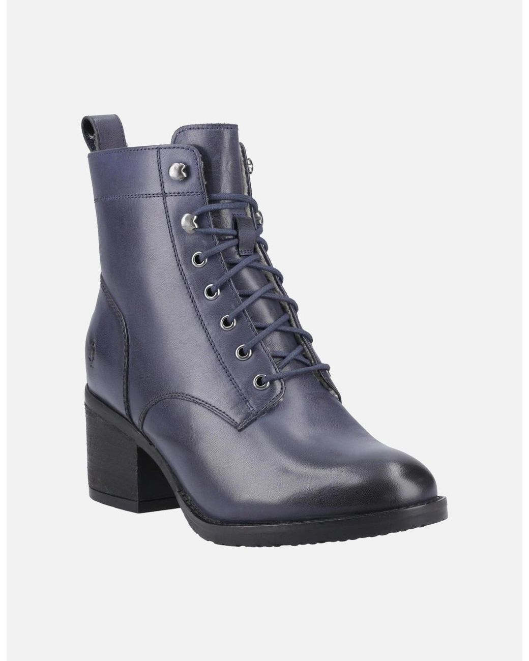 Hush Puppies Blue Harriet Leather Heeled Ankle Boots