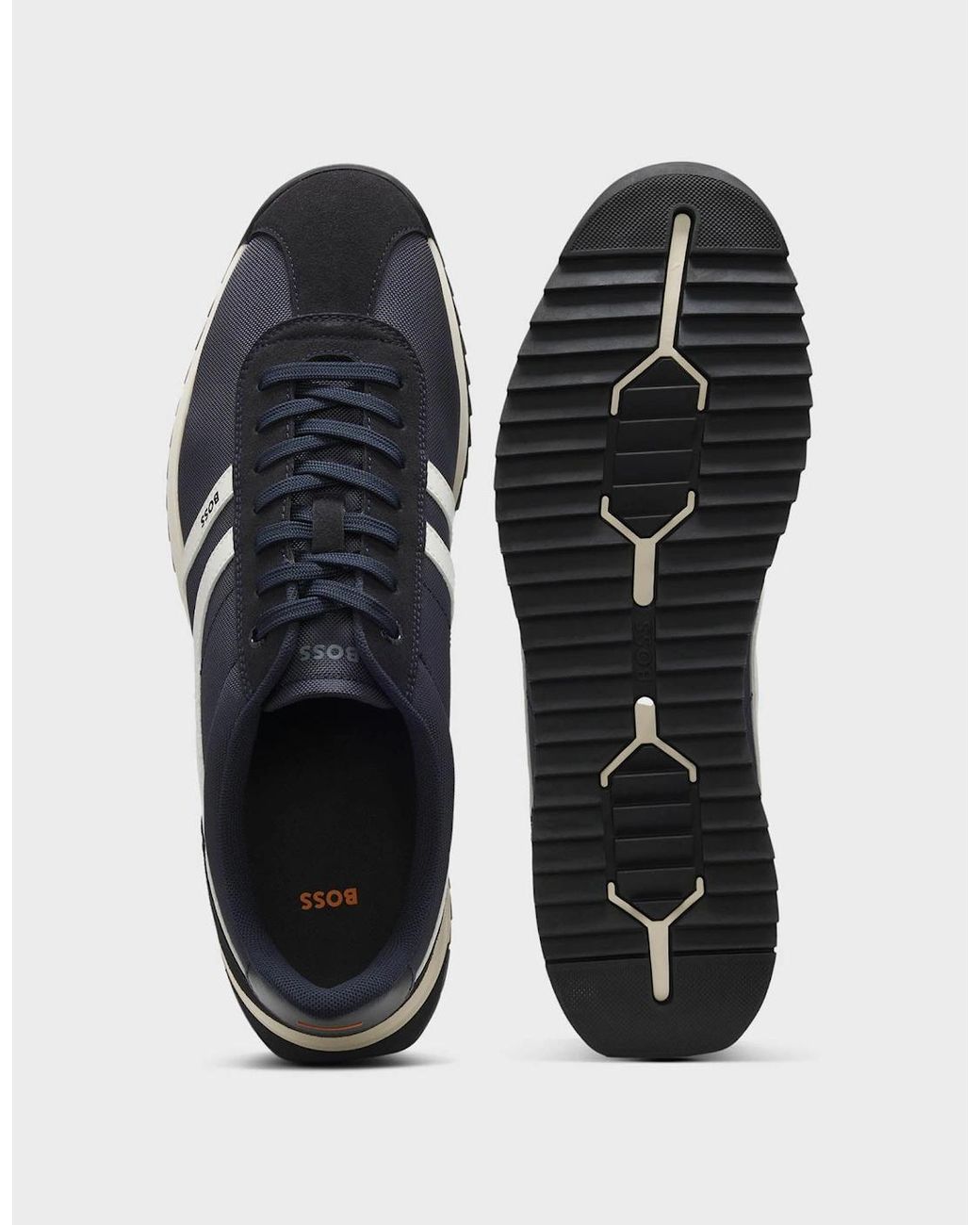 Boss Blue Boss Zayn Low-Top Trainers With Faux-Leather Trims for men