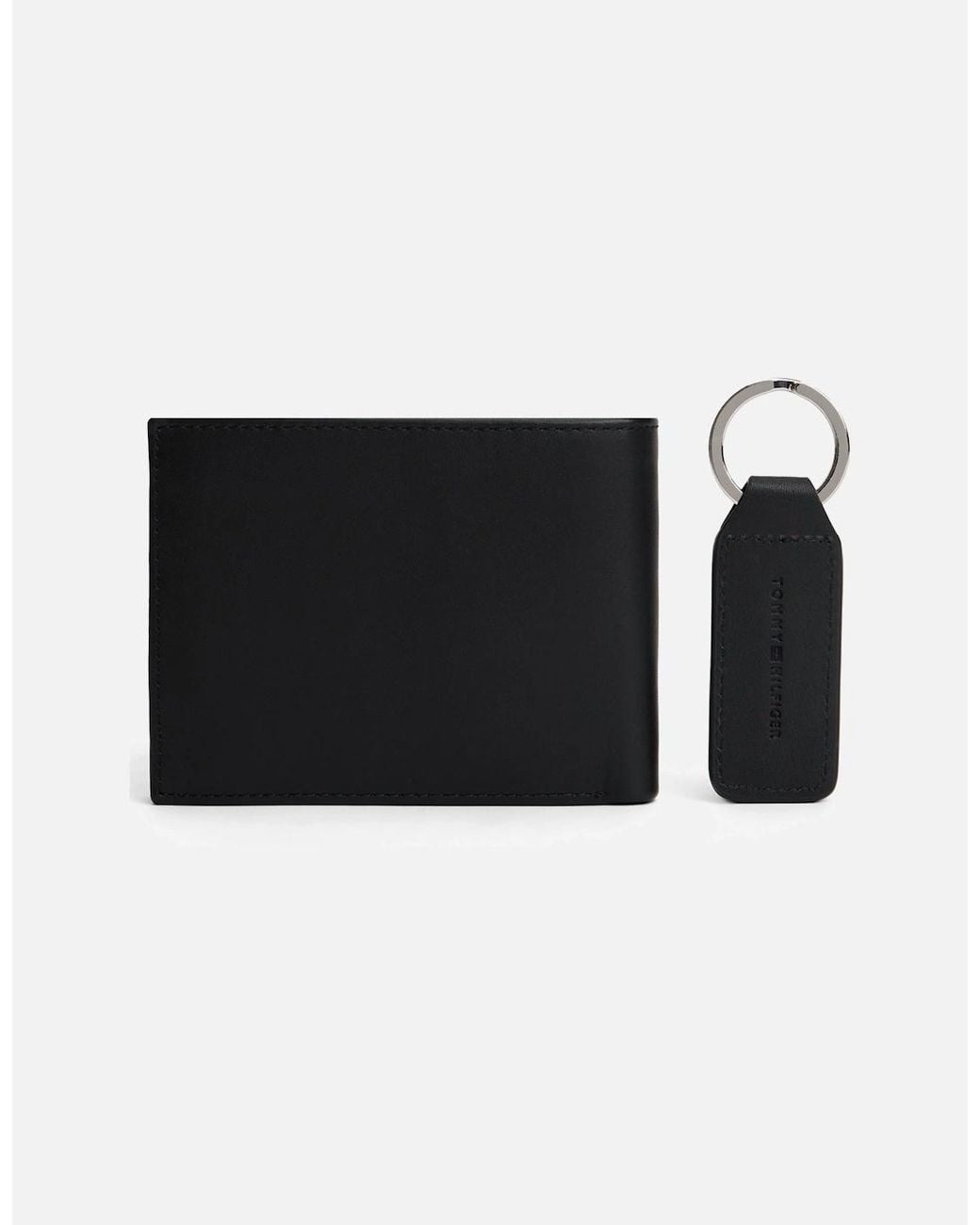 Tommy Hilfiger Black Eton Wallet And Key Fob Gift Set for men