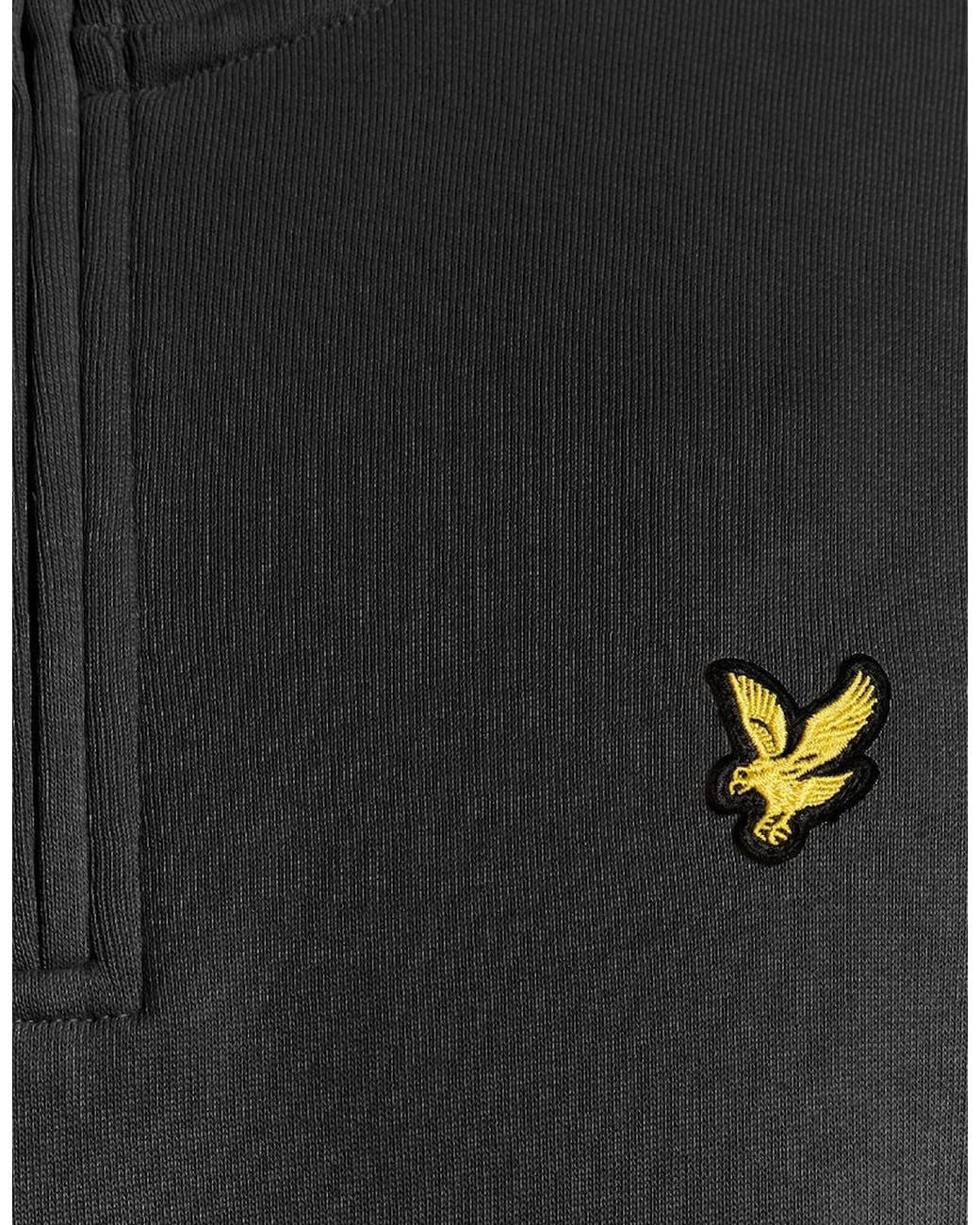 Lyle & Scott Black Everyday 1/4 Zip Cotton Sweatshirt for men