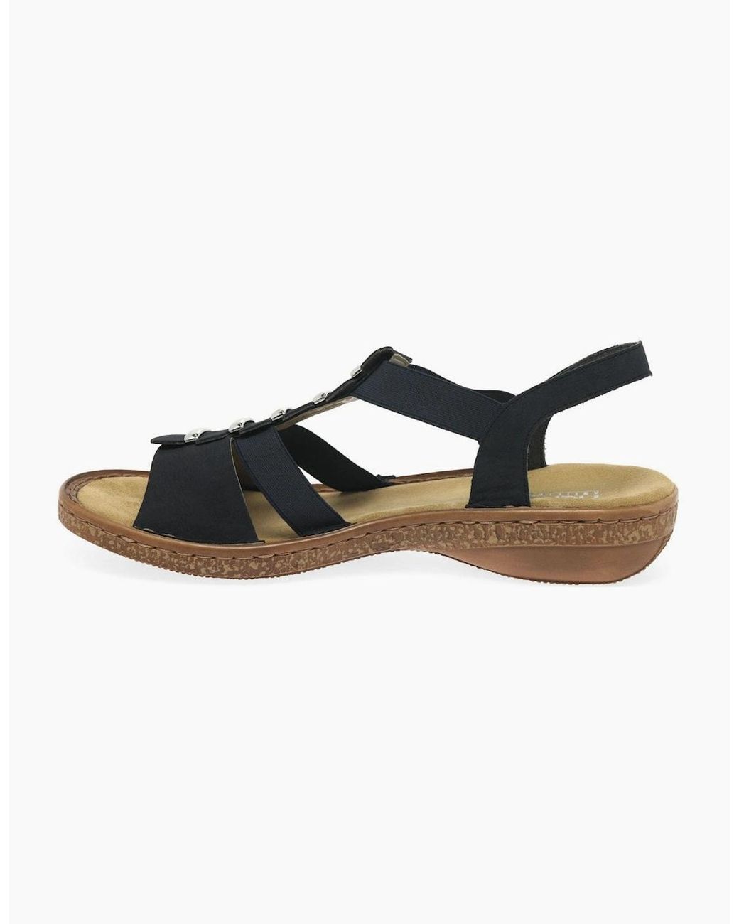 Rieker Black Trim Sling Back Sandals