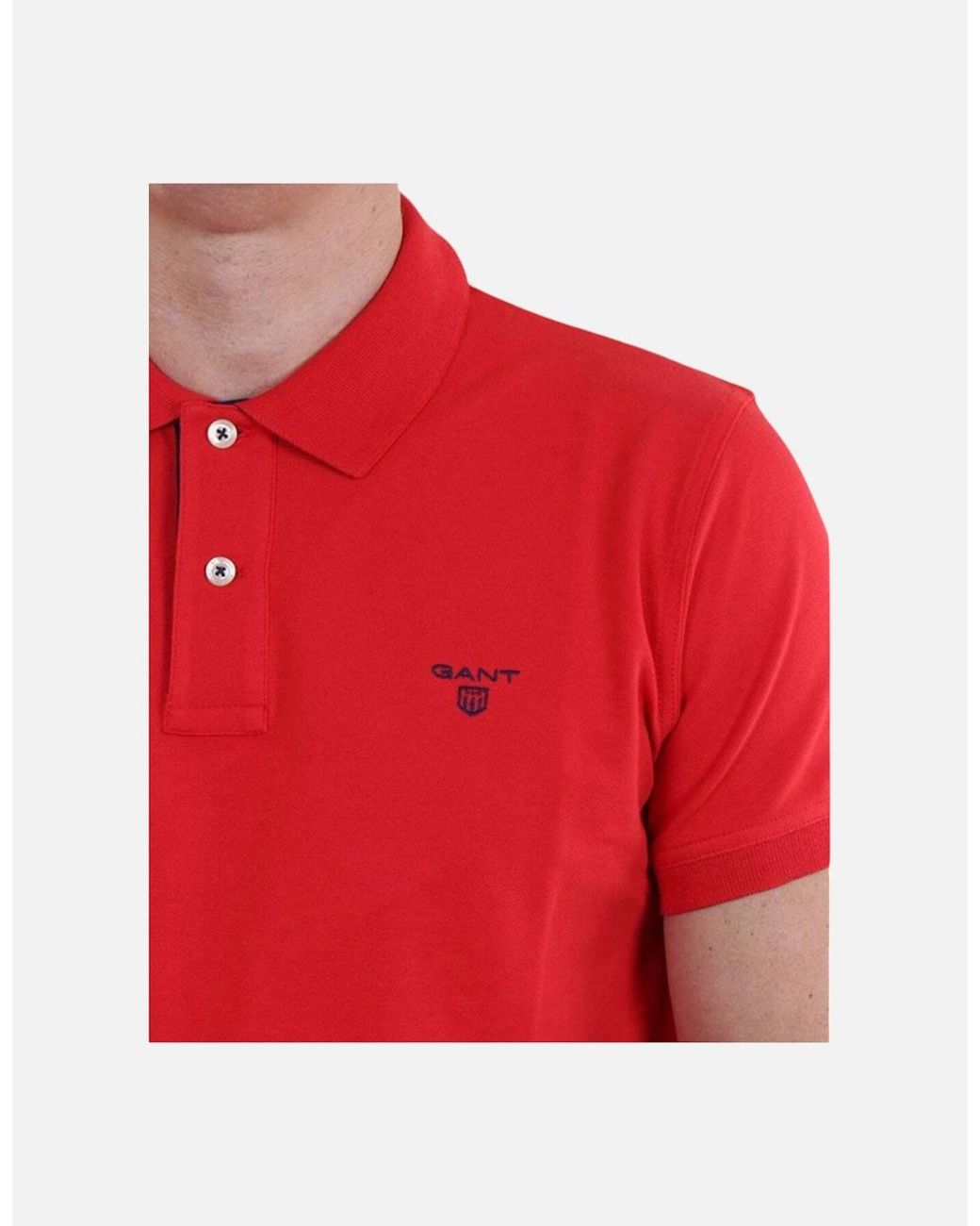 Gant Red Polo Shirt Short Sleeve Casual Summer Tee Golf Sports Cotton Jersey