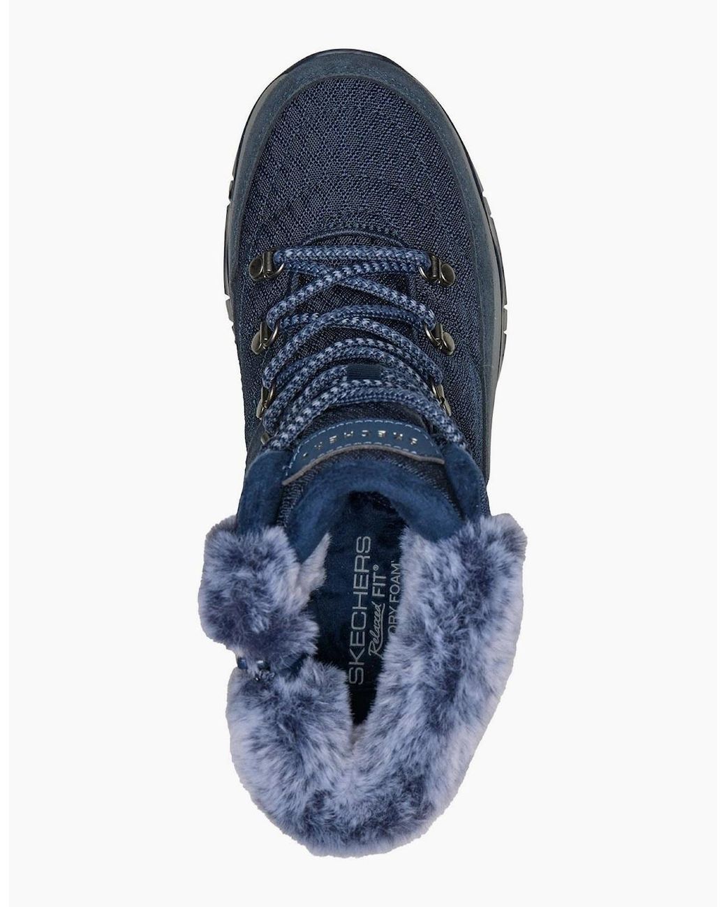 Skechers Blue Trego Stormie Frost Leather Winter Ankle Boots