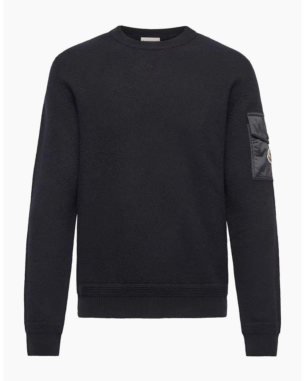 Moncler Blue Sleeve Pocket Sweater for men