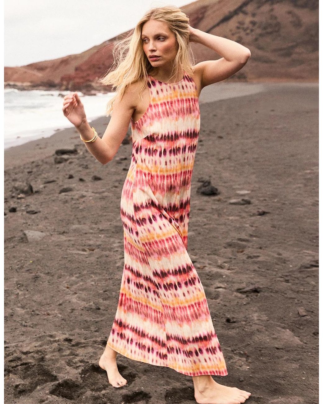 Ro&zo White Tie Dye Print Dress