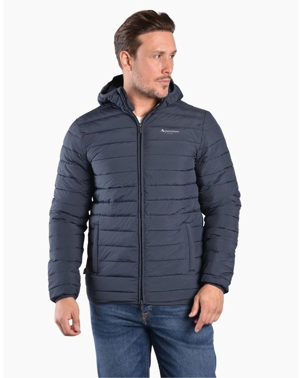 Aquascutum Blue Active Rlg Active 100 Gr Hooded Jacket for men