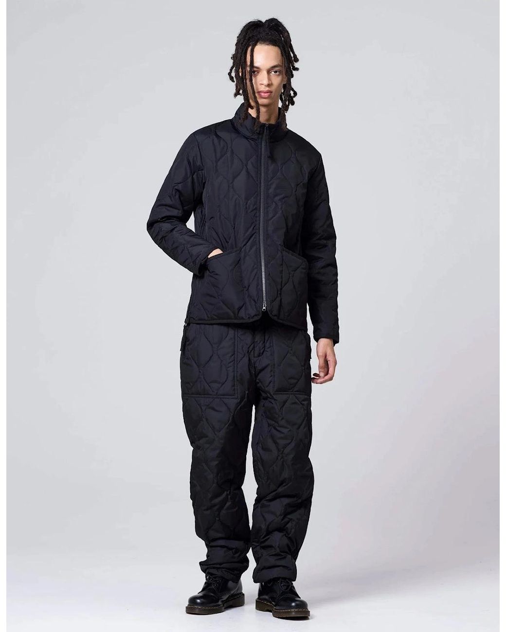 Taion Black Military High Neck Zip Down Jacket