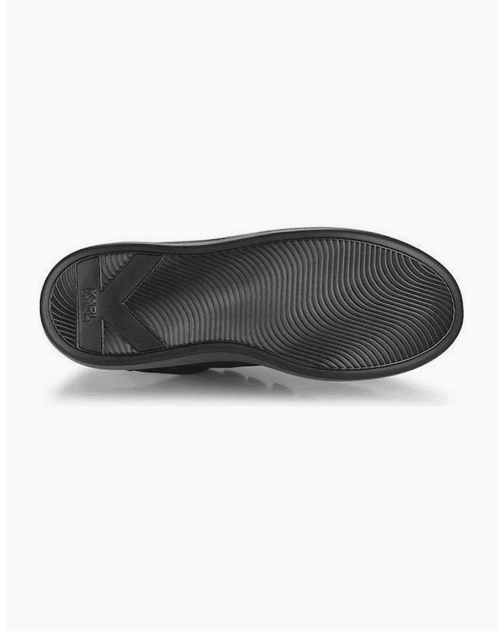Karl Lagerfeld Black Python Tab Leather Sneaker Trainer for men