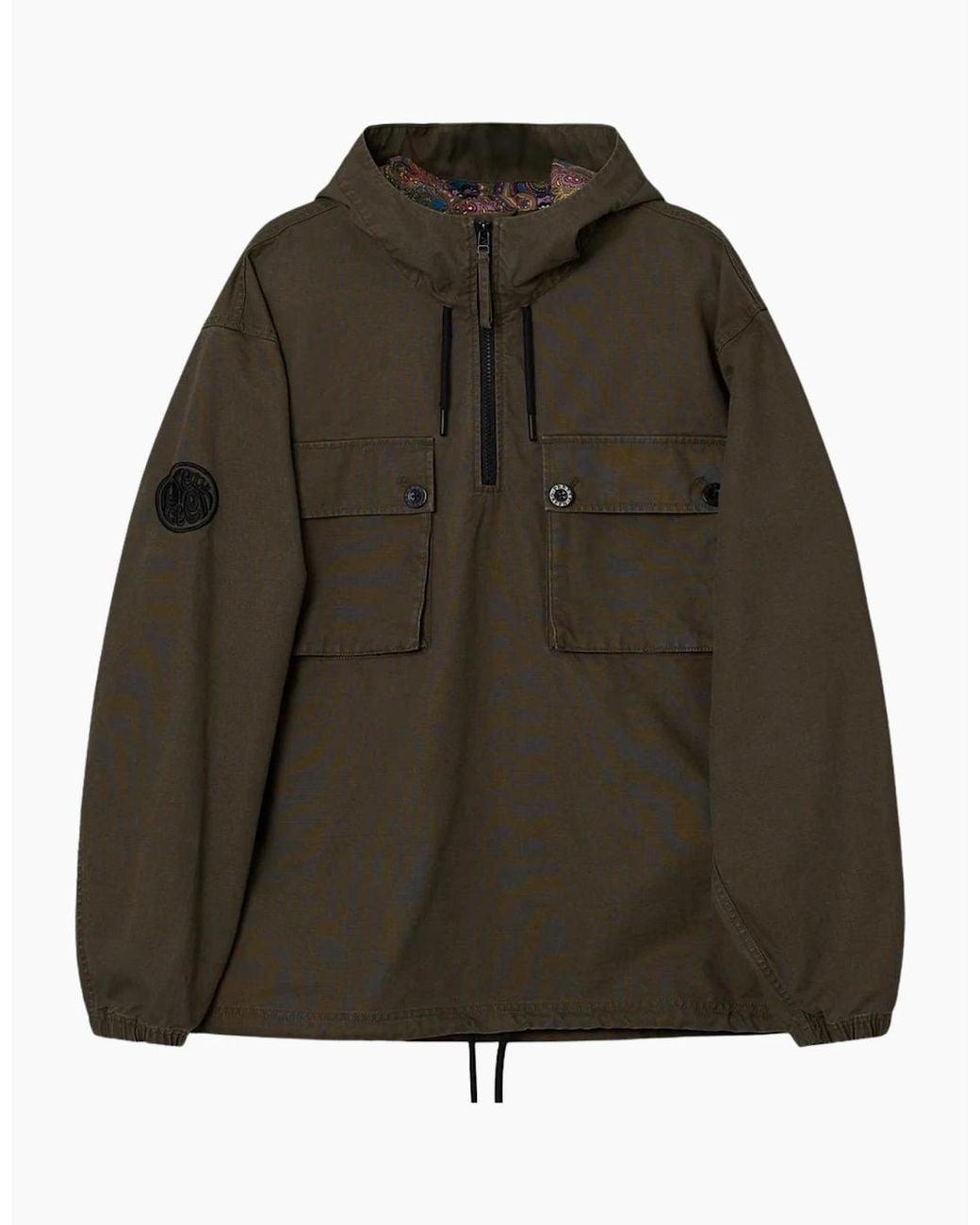 Pretty Green Green Hatton Smock Khaki Jacket for men