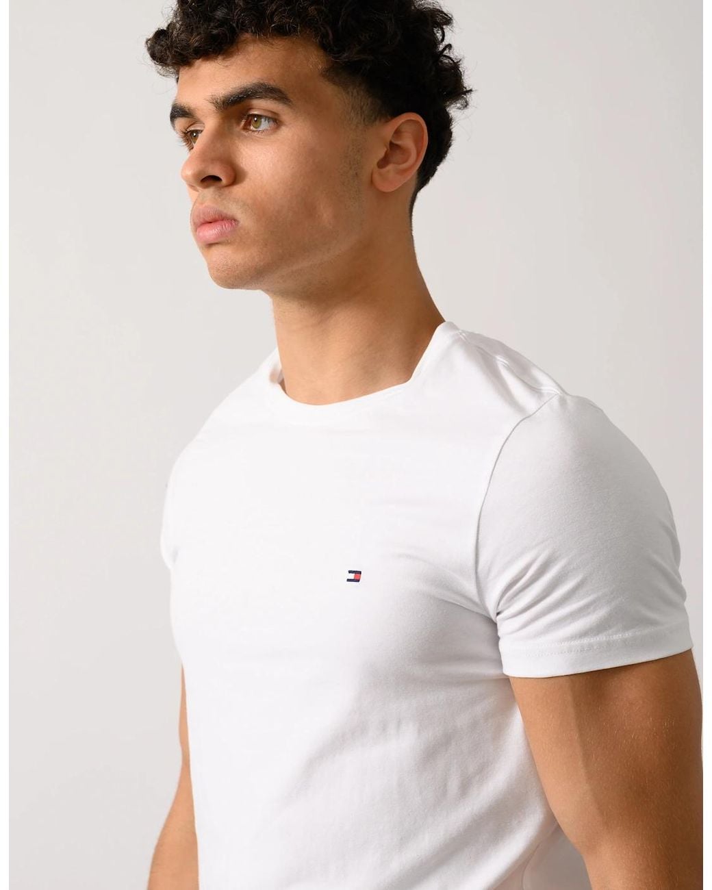 Tommy Hilfiger White Core Stretch Slim C-Neck T-Shirt for men