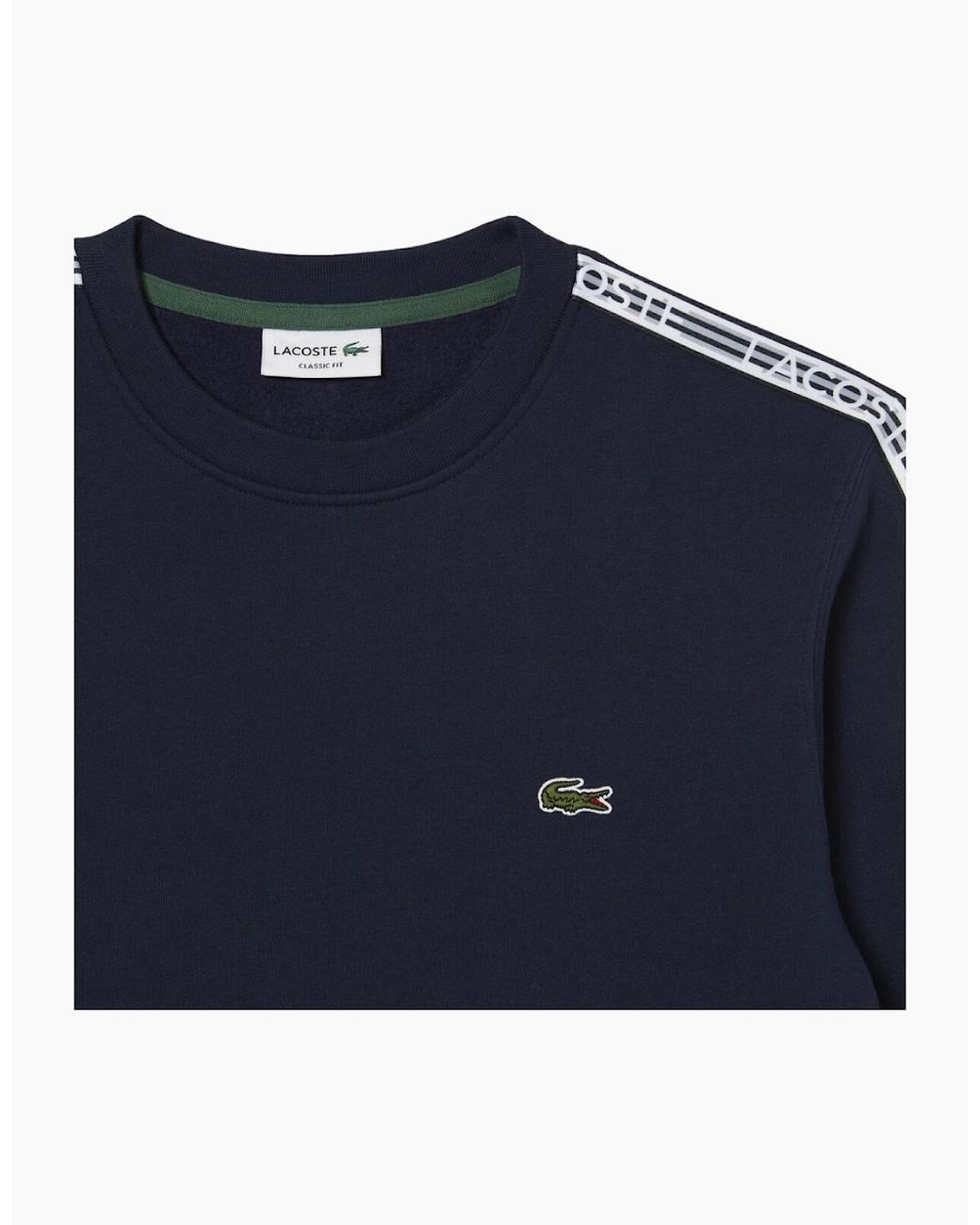 Lacoste Blue Branded Tape Crewneck Jumper for men