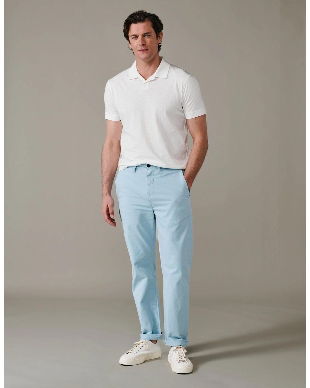 aubi Blue Witham Stretch Chino for men