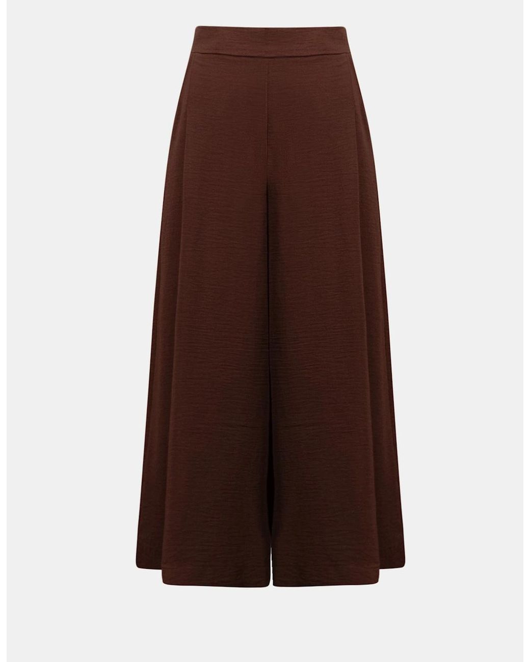 Joseph Ribkoff Brown Gauze Pull-On Culotte Pants With Pleats
