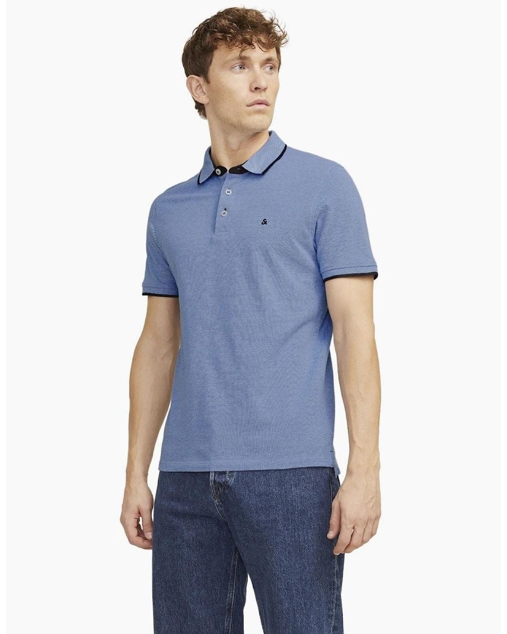 Jack & Jones Blue Paulos Short Sleeve Polo Shirt for men