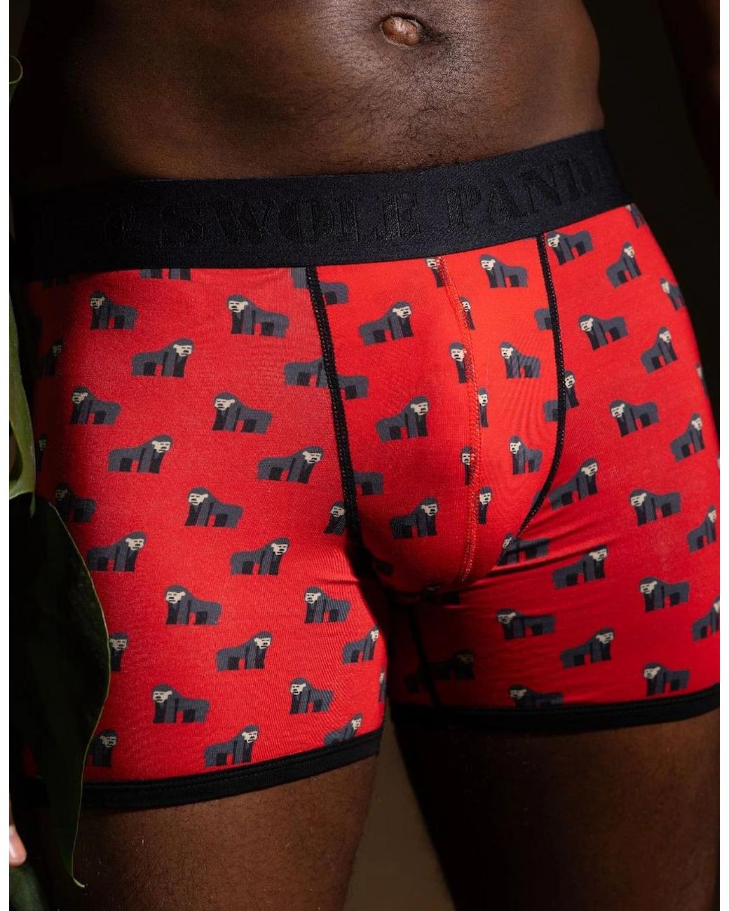Swole Panda Red Gorillas Bamboo Boxer Brief for men