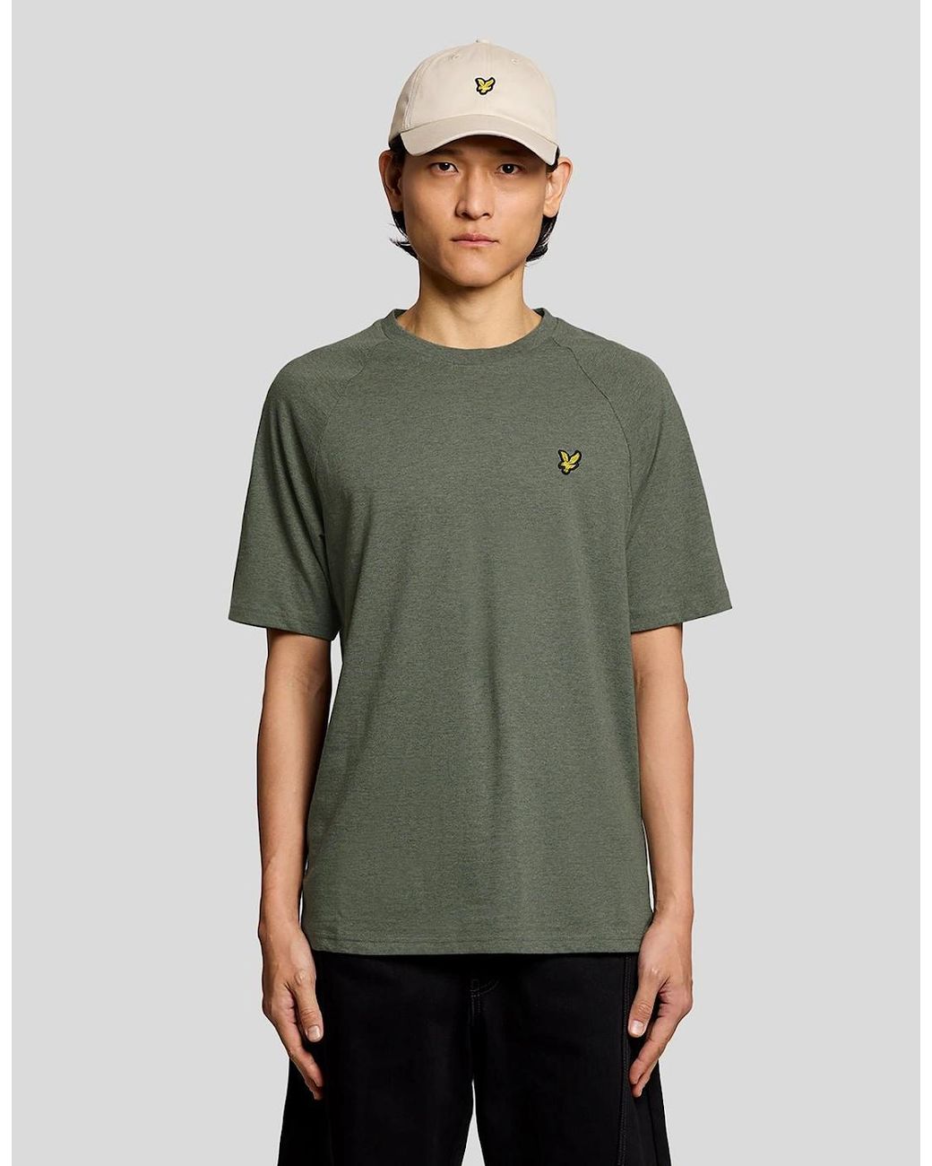 Lyle & Scott Green Marl Raglan T-Shirt for men