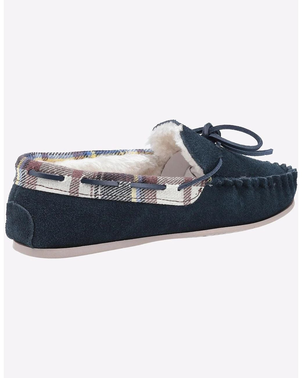 Cotswold Blue Kilkenny Slip On Moccasin Slipper