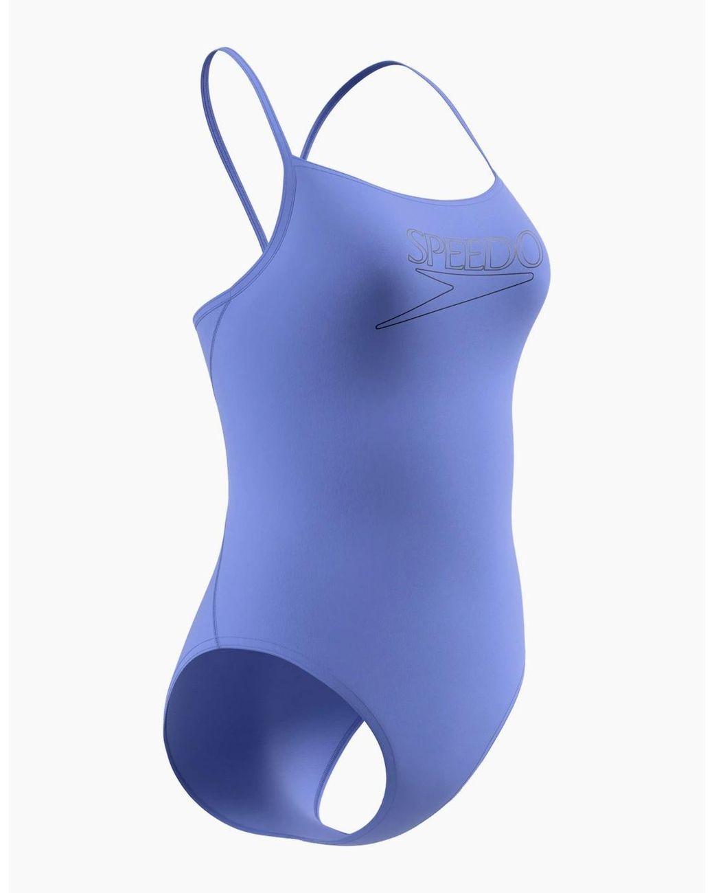 Speedo Blue Ladies Logo Endurance+ Thin Strap One Piece Swimsuit