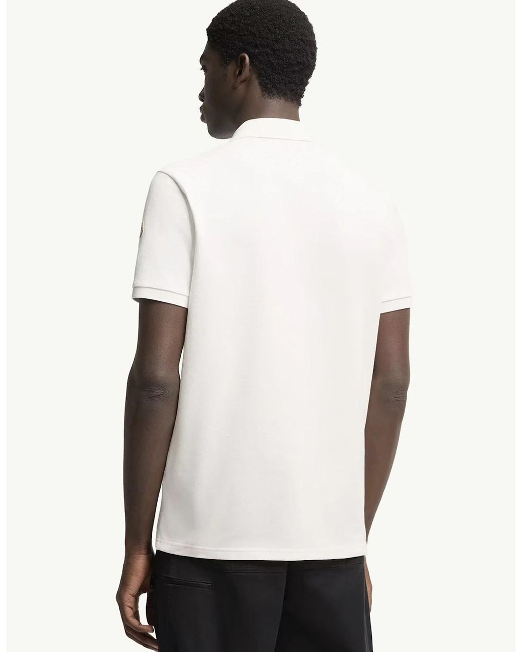 Moncler White Cotton Polo Shirt for men