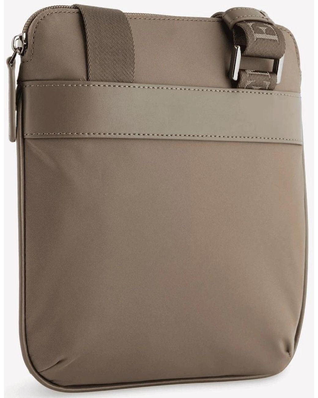 Emporio Armani Brown Nylon Eagle Logo Shoulder Bag for men