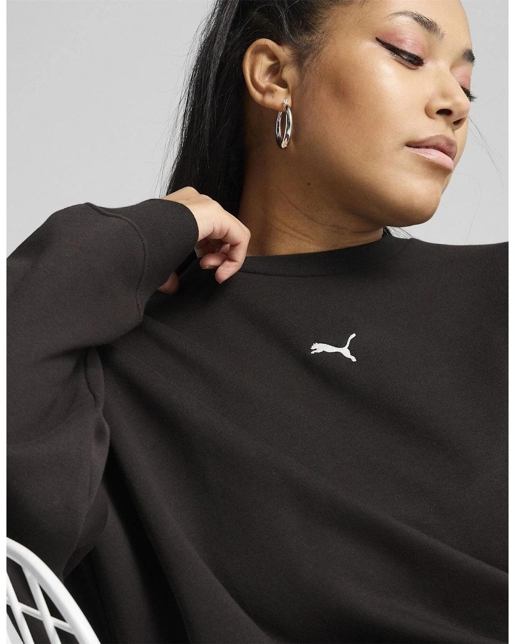 PUMA Black Oversized Sweatshirt
