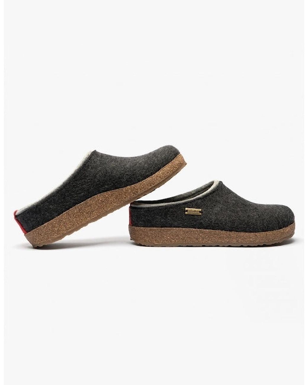 Haflinger Brown Kris Slipper Mules Graphite