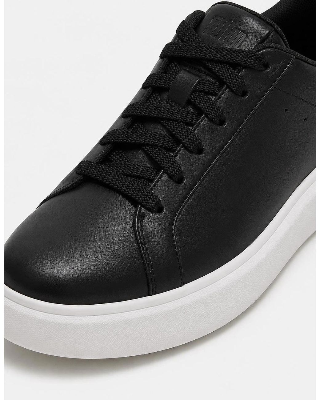 Fitflop Black Rtg Leather Lace Up Casual Trainers